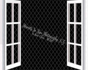 White Open Window Frame Digital Overlay