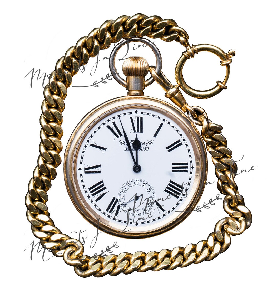 MIT Gold Pocket Watch Digital Overlay Etsy