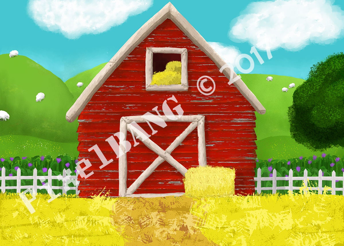 Red Barn Backdrop Etsy