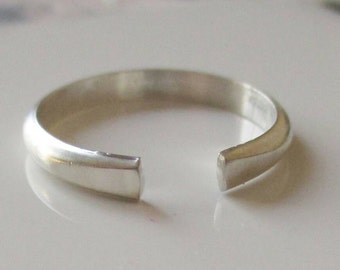 Sterling Silver Open Cuff Ring, Sterling Silver Band, Silver Stacking Ring