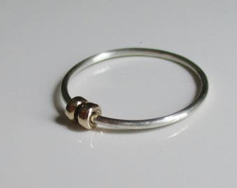 Dhyana Zappel Ring, Sorgen Ring, Angst Ring, Spinner Ring, Gold Ring, Stapel Ring