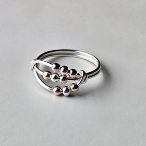 Deva | Sterling Silver Fidget Ring, Anxiety Spinner Ring, Wire Wrapped