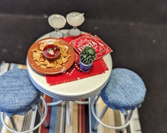 Mini Margarita & Chips Table 3 VERSIONS, 1/12 Scale