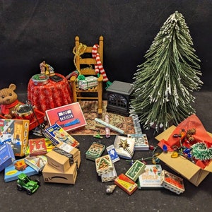 Mini Rocking Chair and Christmas Tree, Two Versions,  1/12 Scale