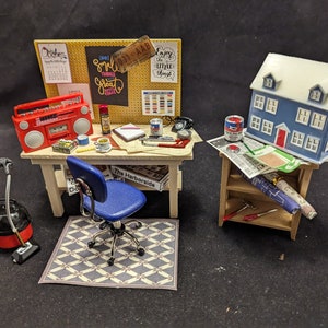 Miniature Dollhouse Assembly Table, 1/12 Scale