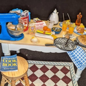 Mini Waffle Prep Table, 1/12 Scale