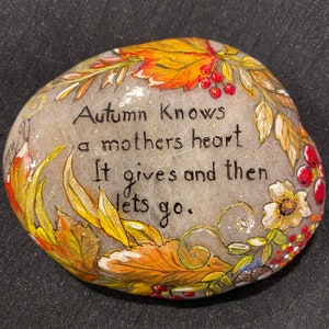 Autumn Quote Painted Stone
