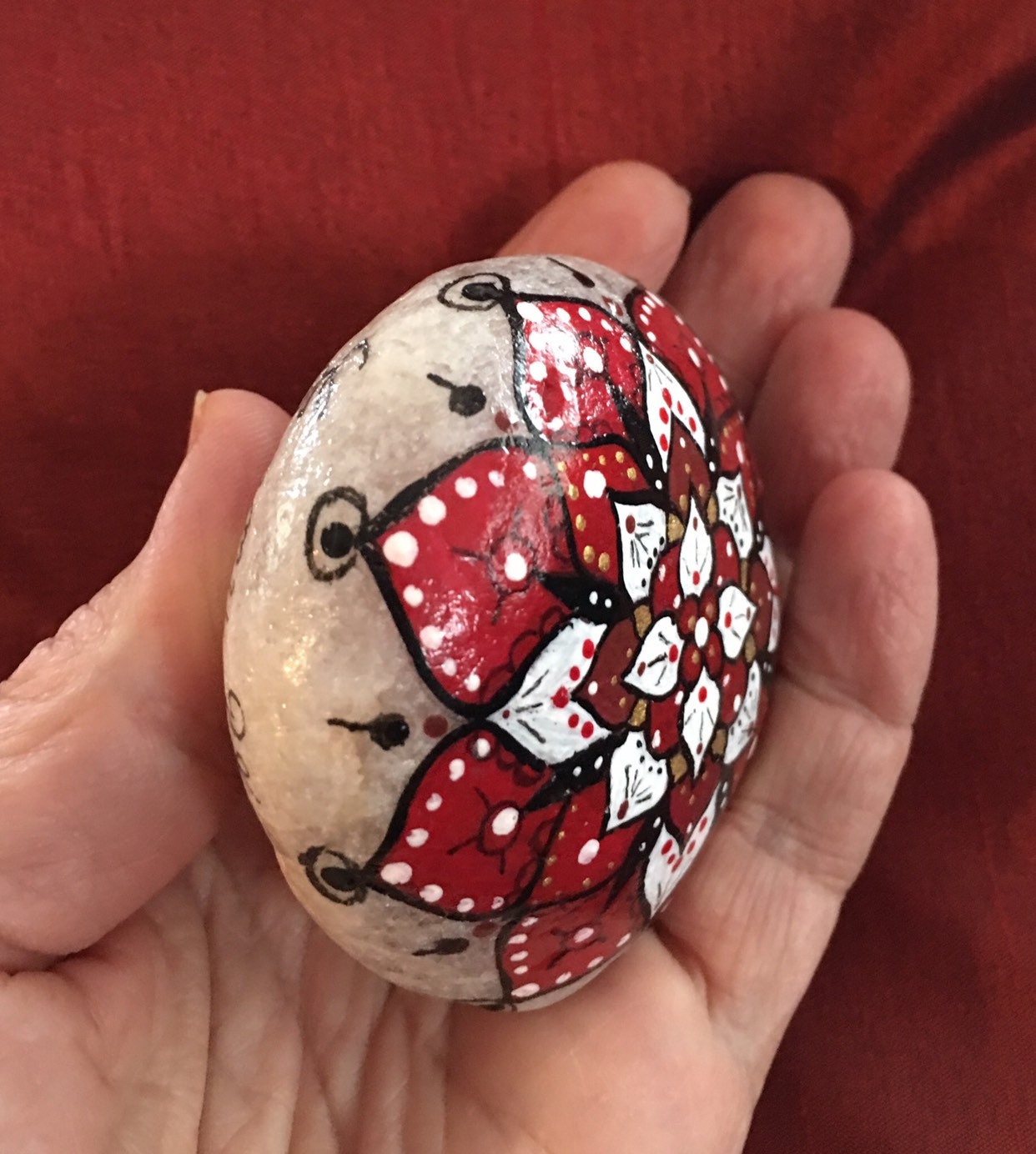 Hand Painted Stone Stone Art Love and Attraction Mandala Etsy