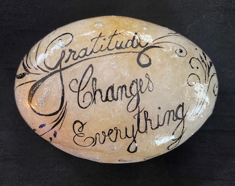 Hand Painted Inspirational Quote Stone