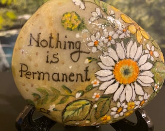 Hand Painted Daisy Message Stone