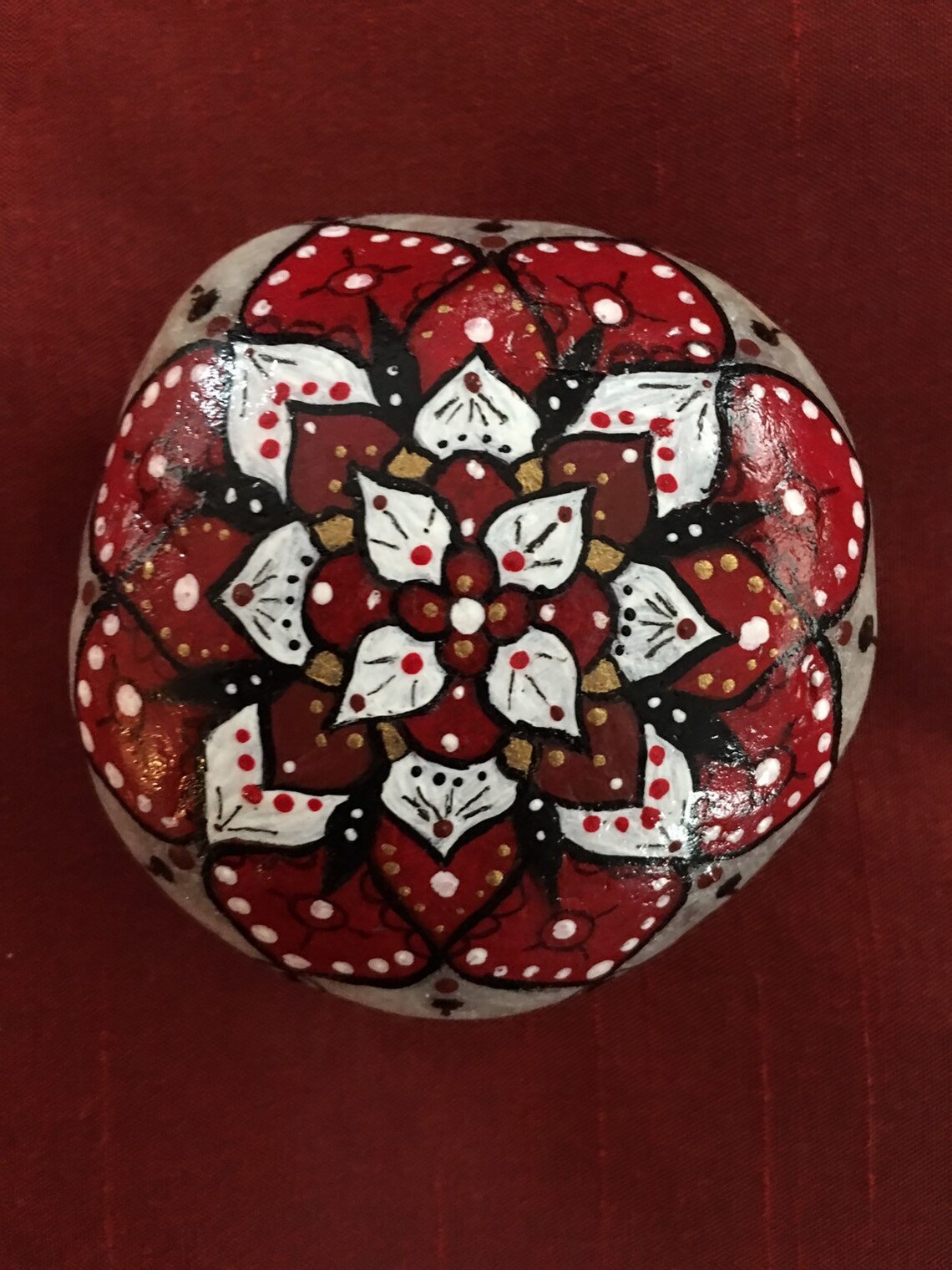 Hand Painted Stone Stone Art Love and Attraction Mandala Etsy