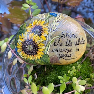 Sunflower Autumn Message Stone