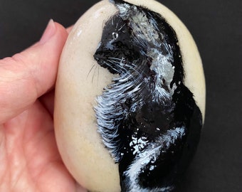 Hand Painted Fancy Black Cat