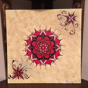 Hand painted bohemian mandala painting, mandala art, middle eastern art, boho