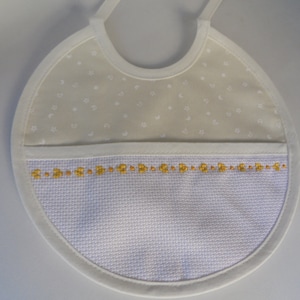 Babyboy/girl bib-handmade-Cotton-Baby Shower gift-hand embroidered-crosstitched item-Bath and Beauty-Baby and Child Care-Bibs and Burping-