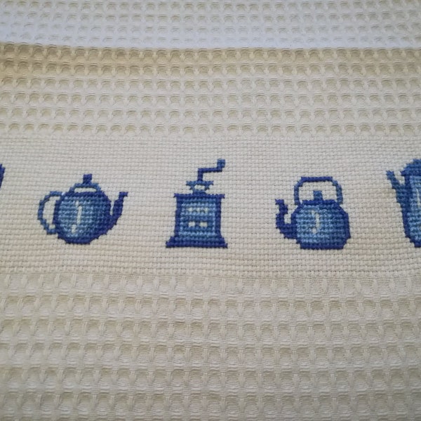 Kitchen cloth-embroidered Kitchen cloth-Kitchen motives-embroidered towel-cross stitch cloth-dish towel-Home and Living-Kitchen and Dining-