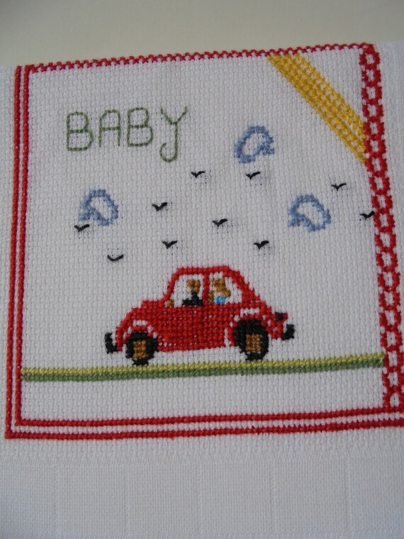 cross stitch baby bibs burp cloths