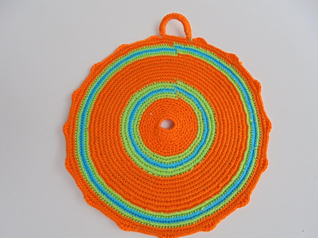 Crocheted Pot Holder,handmade Item,cotton,colourful,decorating and