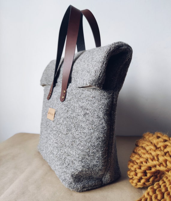 Project bag, bolsa de labores, KNIT, knitting bag, crochet, Wool, bolsa de  proyectos, bolso de lana, bolso gris, bolso de mano -  España
