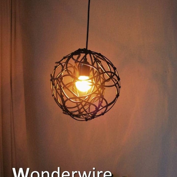 Middellange design hanglamp - The Wire 25cm - Wonderwire, unieke handgemaakte lampen