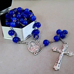 Royal Blue Cat Eye Rosary