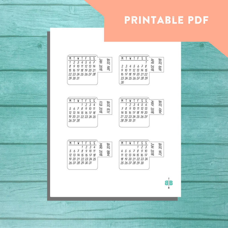 printable 2018 calendar tab stickers etsy tab calendar