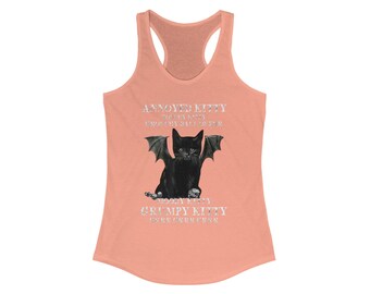 Spooky Bat Cat Racerback Tank – Halloween Women's Top