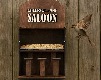 Spersonalizowany drewniany karmnik dla ptaków do użytku na zewnątrz, wyjątkowy prezent dla mamy, taty, dziadka lub miłośnika ptaków, spersonalizowany domek dla ptaków do ogrodu lub na płot