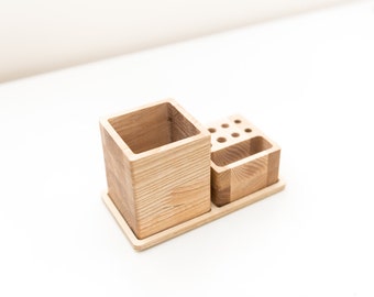 Unbehandelter Holz Schreibtischorganizer Stifteständer Stiftehalter zum Unbehandelter Holz Schreibtischorganizer Stifteständer Stiftehalter zum