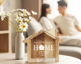 Personalized House Piggy Bank for Adults, Collectible Coin Bank, Money Saving Box, Vintage Style House-Shaped Fund Jar, Housewarming Gift