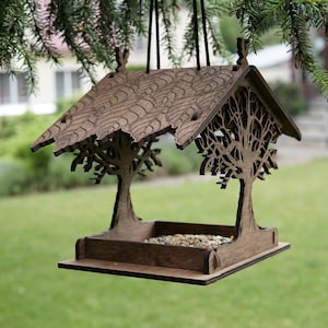 Vogelhäuser für die freie Natur, hängendes Vogelhäuschen, Modernes Kolibri-Futterhaus, großer Pavillon-Vogelhaus Vintage, Holzpavillon-Vogelhaus