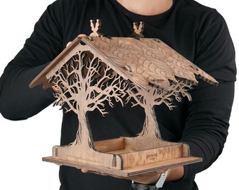 Vogelhaus aus Holz für Garten, hängendes Vogelhäuschen Geschenk für sie, Gartengeschenke für Mama, Housewarminggeschenk