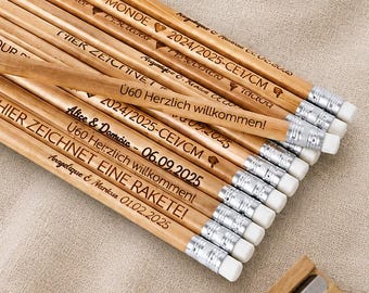 Engraved Pencil Set – Custom Personalized Pencils for Teacher Gift, Back to School, Classroom, Cute Stocking Stuffer, Custom Stationery Idea