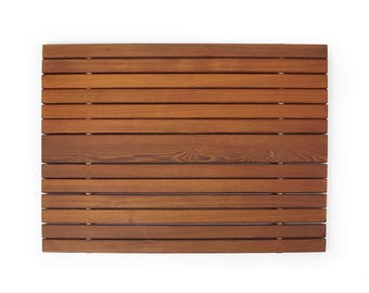 Personalisierte Duschmatte für Badezimmer, Thermo Eschenholz-Badematte für Sauna, maßgeschneiderte Holzmatte, hochwertige Hartholz-Bodenmatte