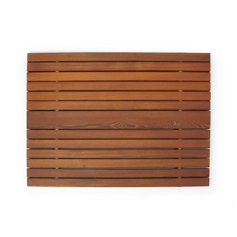 Premium Oak Wood Bath Mat - Non-Slip Wooden Shower Mat for Bathroom, Spa, Sauna, and Pool