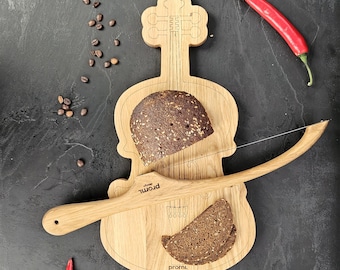 Nóż do chleba na zakwasie z grawerunkiem, drewniany nóż łukowy ze stalowym ostrzem, spersonalizowana rękojeść, rustykalne narzędzie kuchenne, prezent dla piekarzy