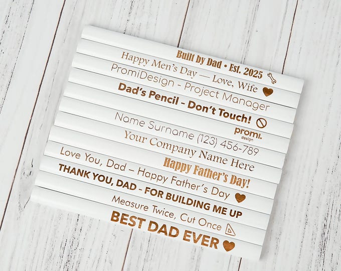Engraved Carpenter Pencils, Personalized Father's Day Pencils, Custom Gifts for Dad, Handyman Tools, DIY Gifts for Him, Custom Builder Tools