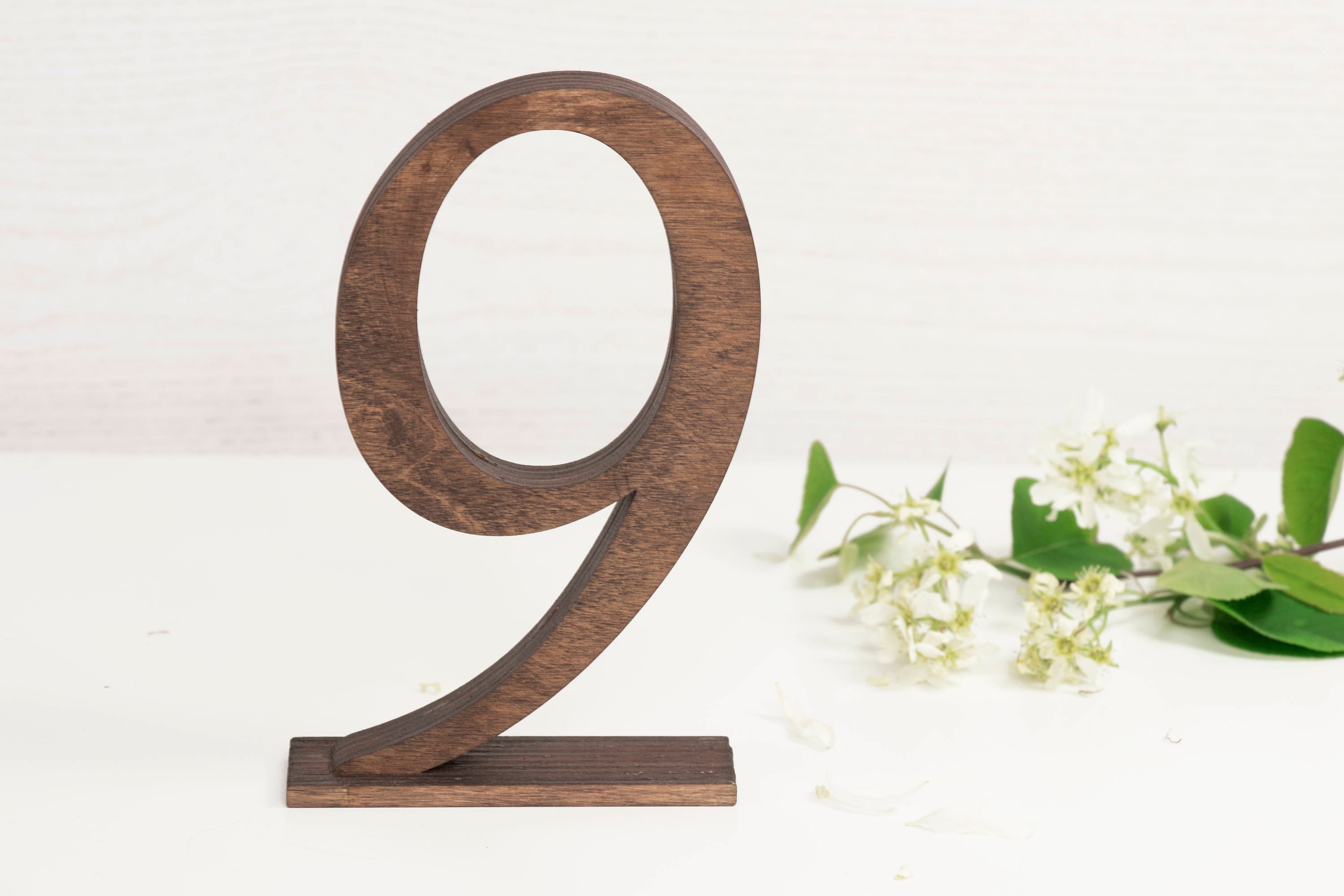 Wooden Table Numbers SET of 5 Brown Table Numbers Rustic Etsy