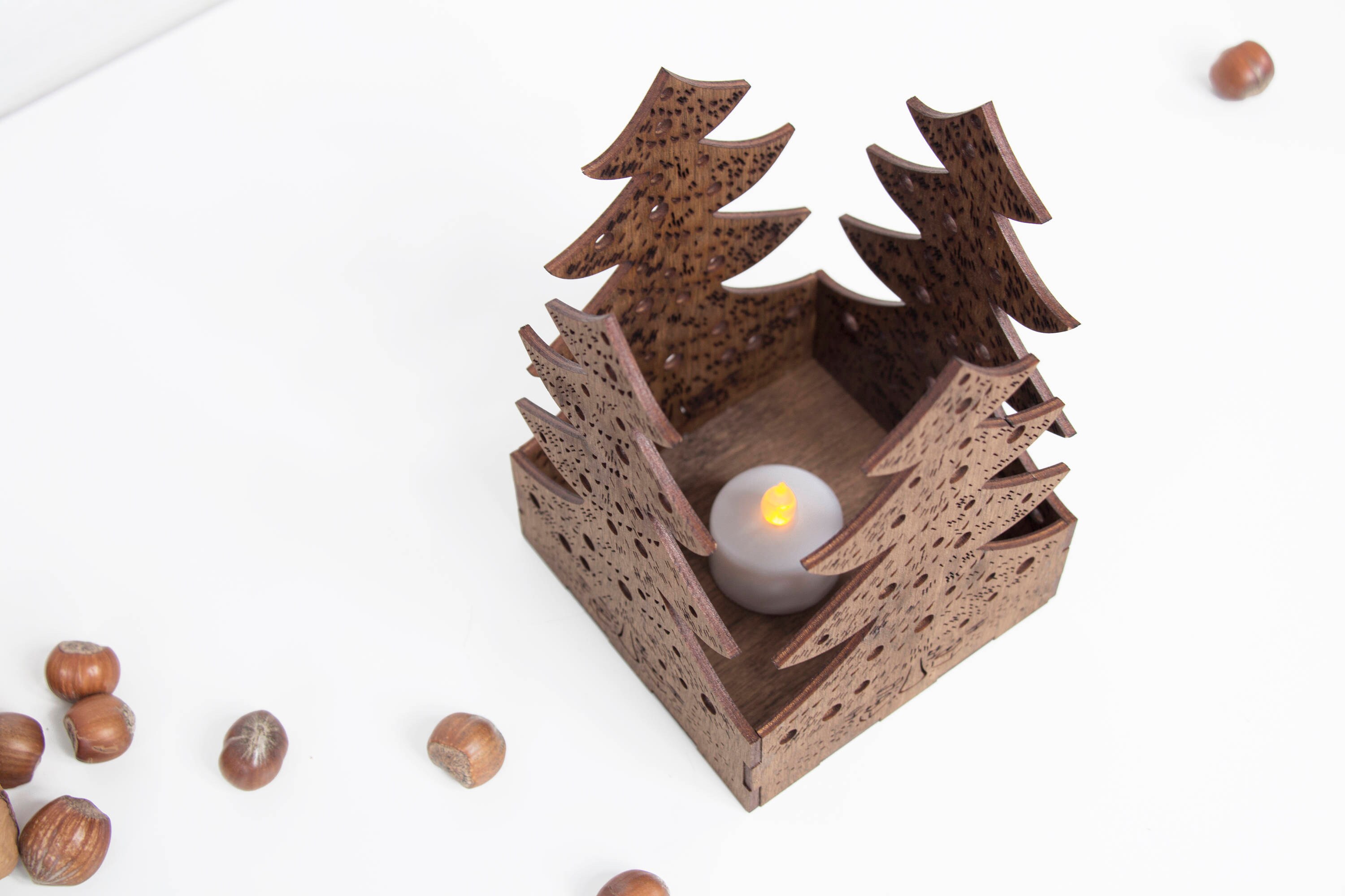 Christmas Candle Holder Best Friend Christmas Gift Wooden Etsy