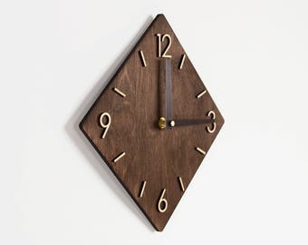 Rustic clock Wooden wall clock Modern wall clock Industrial clock