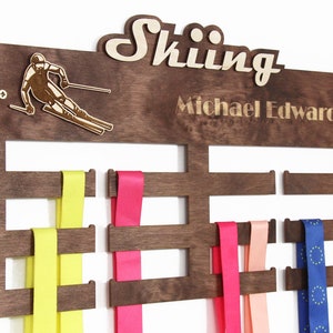 Personalized medal hanger SKIING Medal hanger Medal rack
