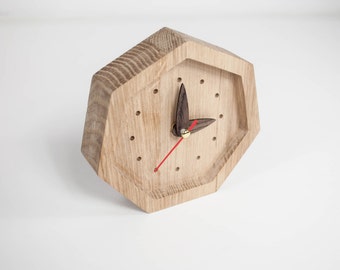 Small Wood Desk Clock, Wooden Clocks, Wooden Clock For Him, Small Desk Clock, Boyfriend Christmas Gifts, Christmas Gift For Boyfriend