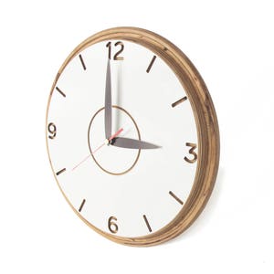 Modern clock wooden  Hand made wall clock  Large wall clocks image 1