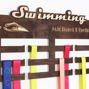 Medal hangers Swimming Personalized medal hanger Medal display  Swimming gifts