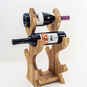 Wooden wine rack Wine holder Wood wine bottle holder Kitchen decor Kitchen accessories image 1