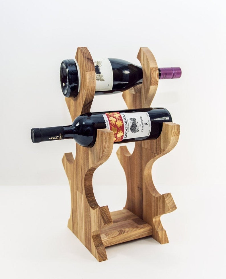 Wooden Wine Rack Wine Holder Wood Wine Bottle Holder Kitchen Etsy