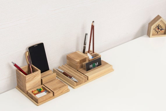 Organizzatore Da Scrivania In Acrilico E Legno - 2 Ripiani, Scaffale Portaoggetti Per Ufficio, Cucina, Cosmetici, Spezie
