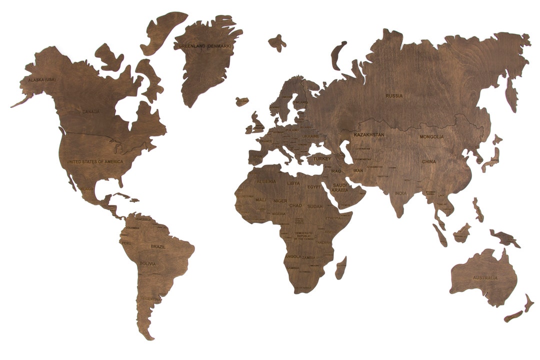 Wall World Map for Home and Office, 3 COLORS AVAILABLE, Wooden World