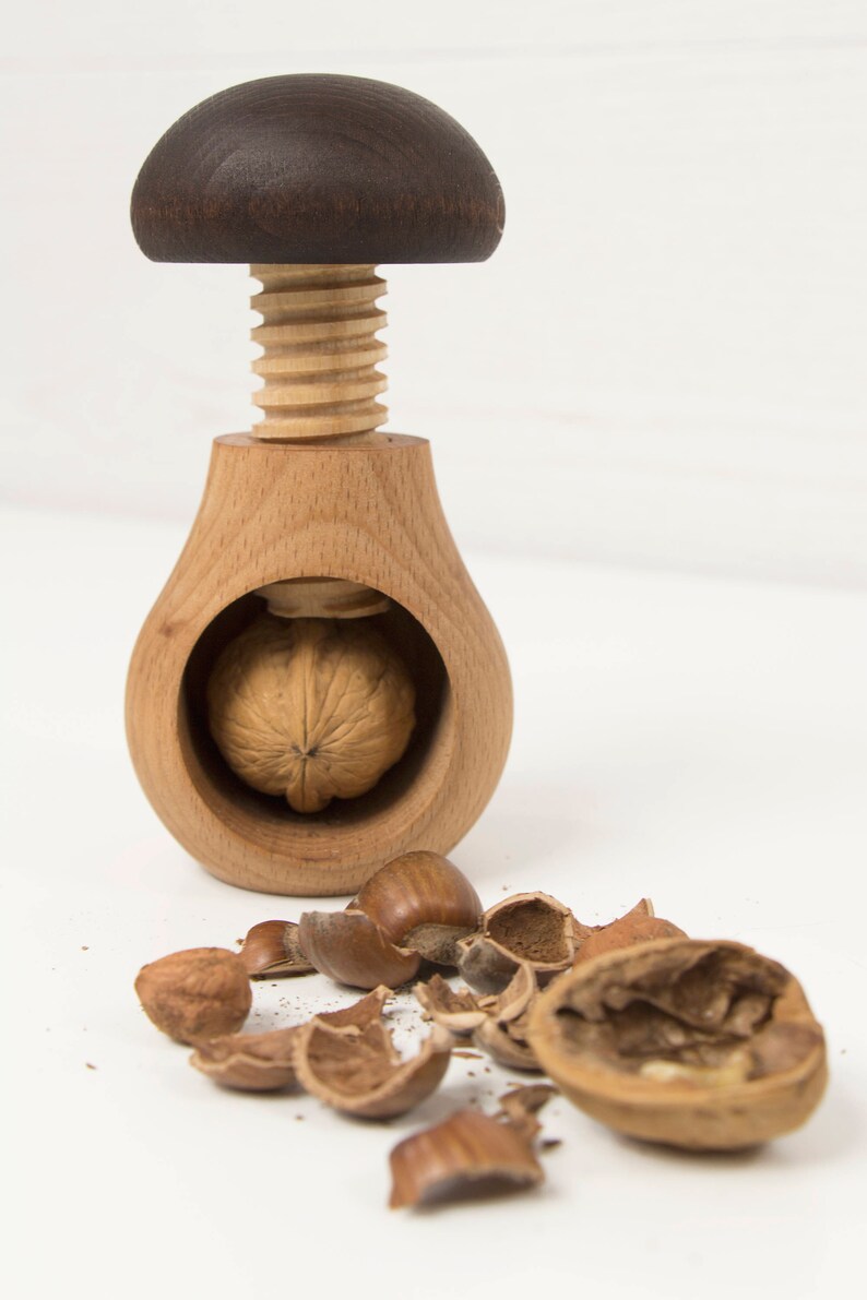 Wooden Nutcracker Mushroom Nutcracker Unique Wooden Gift Etsy
