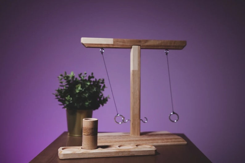 Hook and Ring Swing Toss Board Bar Game Personalized Swinging Etsy